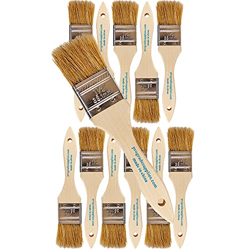 Pro Grade 1.5" Chip Brushes, Disposable Paint Brushes, for Stain, 12 Pack