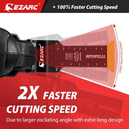 EZARC Titanium Oscillating Saw Blades, Extra-Long Oscillating Multitool Blades for Metal, Wood Nails, Screws Cutting, Plastic, 3 Pack - size: 3 Pcs Titanium