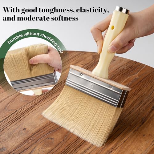 Mister Rui 5 Inch Deck Stain Brush, Limewash Paint Brush for Wood
