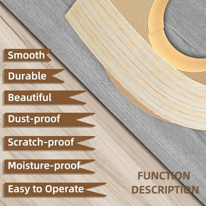 GSCIT Club Oak Edge Banding, 2 inch x 25ft roll of Veneer Edge Banding Preglued Flexible, Real Wood Tape Banding - color: Oak, size: 2"x 25ft