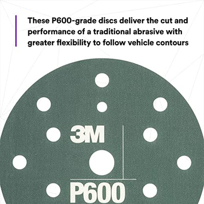 AMAPR 3M Hookit Flexible Abrasive Disc 34405, 6 in, 600+ Grade, 25 Pack, Primer Sanding, E-Coat Sanding - color: Gray, style: P600