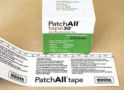 PatchAll Kit Clear Adhesive Vinyl Repair Tape, 3" x 30' Roll - size: 3-inch x 30-foot Roll