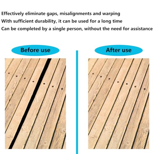 Deck Board Straightening Tool, Heavy Duty Wheeled Deck Straightening Tool, Adjustable Straightening and Locking Tool for Faster & Easier Deck Installation, Suitable for Wooden & Metal Decks