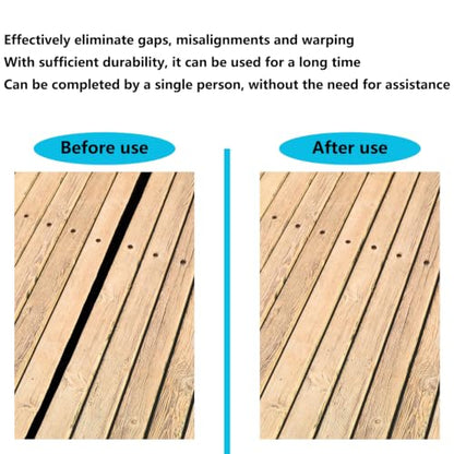 Deck Board Straightening Tool, Heavy Duty Wheeled Deck Straightening Tool, Adjustable Straightening and Locking Tool for Faster & Easier Deck Installation, Suitable for Wooden & Metal Decks