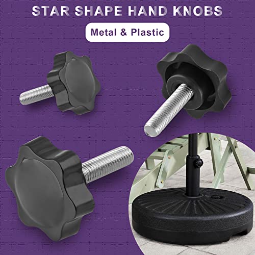 M8 x 30mm Thread Star Knob, 2Pcs - size: M8 x 30mm, style: Hexagonal Handle