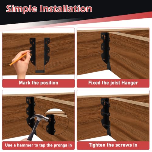 48 Pcs 2"x 8" Joist Hanger|Q235B Carbon Steel - size: 48, style: 2"x 8"