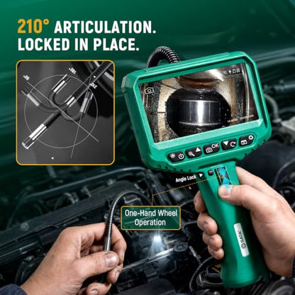 SATA Articulating Borescope Camera with Light, 210° Two-Way Endoscope