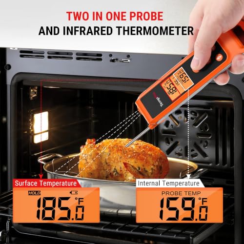 TempPro TempScan 2-in-1 Infrared Thermometer Gun with Meat Probe - style: IR Thermometer with Meat Probe