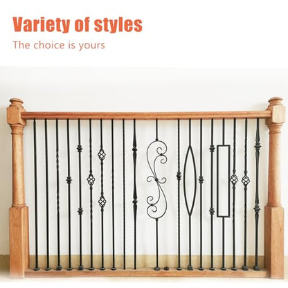 10 Pcs Wrought Iron Balusters, Single Knuckle Balusters