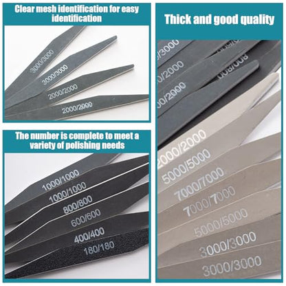 Honoson 10 Pcs Sanding Sticks for Plastic Models, Low Grits, Double Angle - style: Double Angle Shape