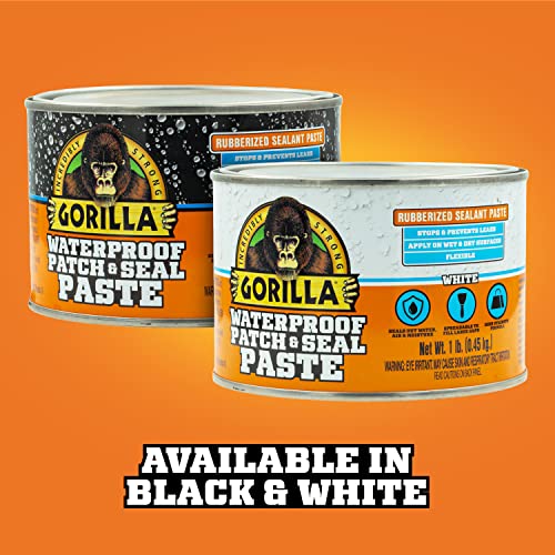 Gorilla Waterproof Patch & Seal Rubberized Sealant Paste, White, 1lb Can (Bulk Pack of 6)