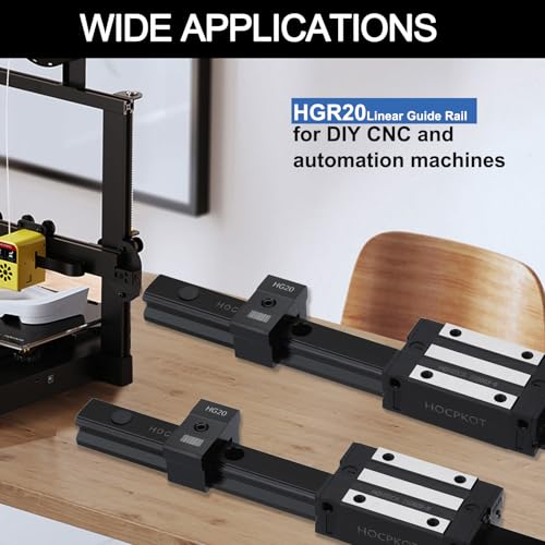 150mm / 5.91 inch HGR20 Linear Guide kit,2pcs 150mm hgr20 Linear Rail with 2 pcs HGH20CA Carriage Block and End Stop Block - size: 150mm, style: HGR20