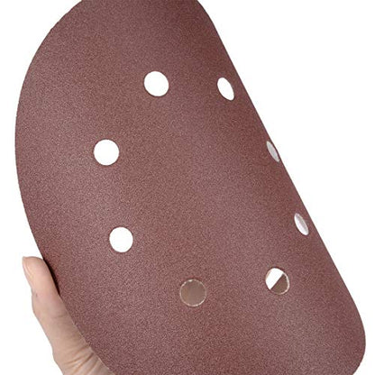 uxcell 10Pcs 7 Inch 8 Hole Hook and Loop Sanding Disc 180 Grit Flocking Sandpaper Random Orbital Sander Paper - size: 180 Grit