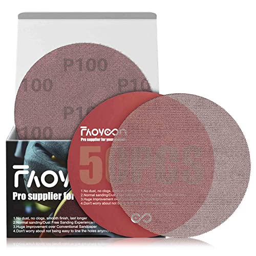 5 Inch Sanding Mesh | Micro Mesh Hook and Loop Sanding Discs | Dust Free Net Sandpaper | 50 Pack 100 Grit | Wet and Dry Sanding Screen | Anti-Clog and Last Longer - style: 100 Grit