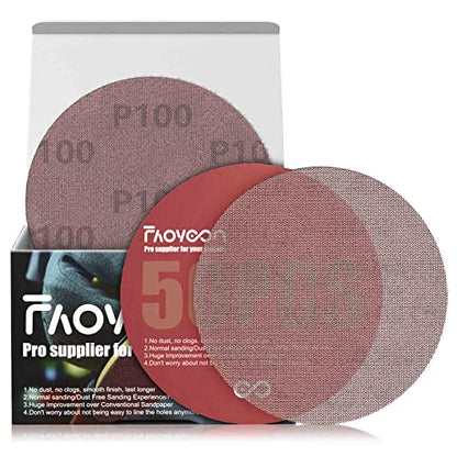5 Inch Sanding Mesh | Micro Mesh Hook and Loop Sanding Discs | Dust Free Net Sandpaper | 50 Pack 100 Grit | Wet and Dry Sanding Screen | Anti-Clog and Last Longer - style: 100 Grit