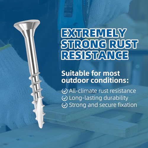 WELLOCKS #8 x 1-1/2 in 304 Stainless Deck Screws, 300 PCS - size: #8×1-1/2"