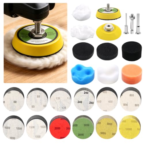 193Pcs 2 Inch Sanding Discs Set, Hook and Loop Polishing Kit for Headlight Restoration, Wet Dry Buffing Pads for Metal, Wood, and Glass