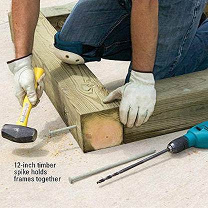 (50-Pack) - Heavy Duty Round Metal Landscape & Paver Edging Anchoring Stake, 12-Inch Length - Bright Spike Timber Nail, Tent Spikes, Camping, Trapping, Landscape, More (50PACK) - color: 50PACK