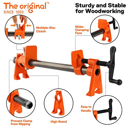 PONY the Original Pro 2-Pack Heavy-Duty Pipe Clamp for 3/4 Inch Black Pipe