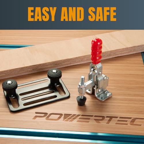 POWERTEC 16PK Toggle Clamp, 200 lbs Capacity, 12050 Quick Release Vertical Clamps w/Antislip Rubber Pressure Tip for Woodworking Jigs and Fixtures, Welding, Drill Press, Crosscut Sled (20328-P4) - style: 12050, 16PK
