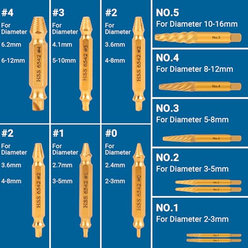 13Pcs Damaged Screw Extractor Set - size: 13 Pieces