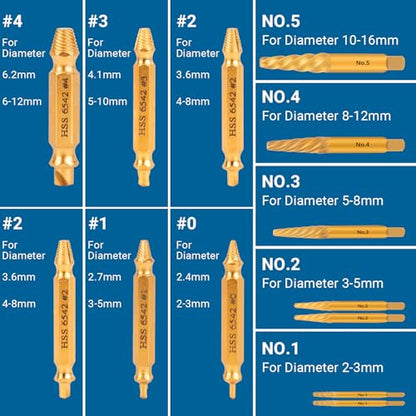 13Pcs Damaged Screw Extractor Set - size: 13 Pieces