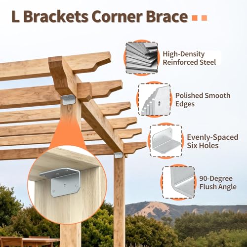 2x4 Inch 90 Degree Corner Bracket, 200 LBS, Galvanized, 4 Pack - color: Galvanized-4PCS
