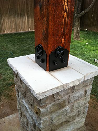 OZCO Laredo Sunset Post Base Kit, 8in x 8in, 1 Kit with Hardware, Black - size: 8x8, style: Laredo Sunset