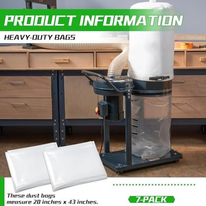 70002 Clear Plastic Dust Collection Bags, 20-Inch x 43-Inch, 7 PCS - style: 7 PCS