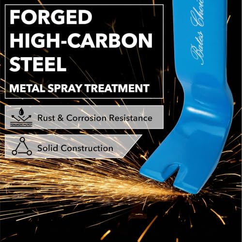 Bates- Flat Pry Bar, 15 Inch, Carbon Steel Crow Bars Tool for Woodworking, Prying, Lifting, Pulling