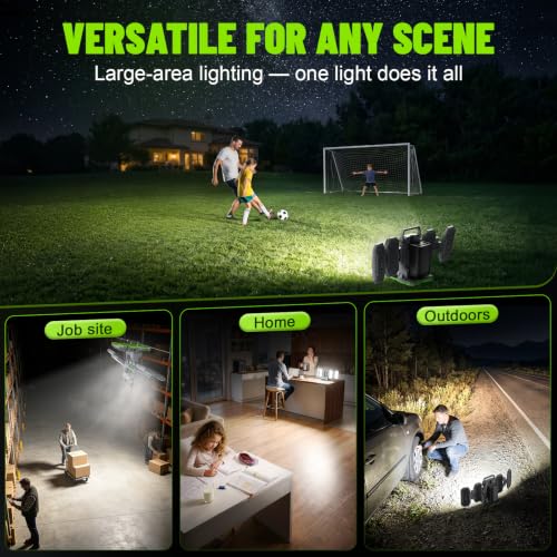 10,000LM Portable LED Work Light Compatible with R-yobi 40V Battery - color: Green