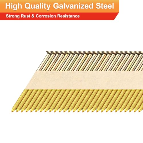 34°Framing Nails,Galvanized,Ring Shank,2-1/2":1000pcs - size: 2-1/2"---1000PCS