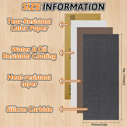 30 PCS Wet Dry Sandpaper 80 Grit Sheets for Polishing & Finishing - color: 80G, size: 9x3.6 Inch