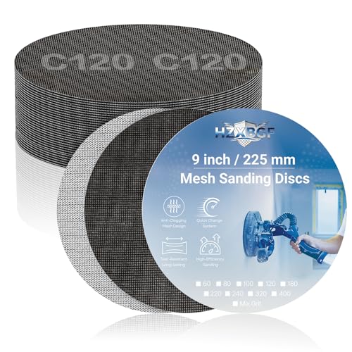 9 Inch Mesh Sanding Discs, 120 Grit Sandpaper for Drywall Sander - style: 120 Grit