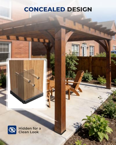 2PCS 6x6 Post Base Brackets for Deck Fence Pergola - size: 6x6