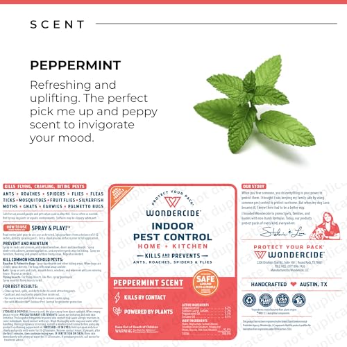 Wondercide - Indoor Pest Control Spray for Home & Kitchen Peppermint 128 oz - size: 128 Fl Oz (Pack of 1)