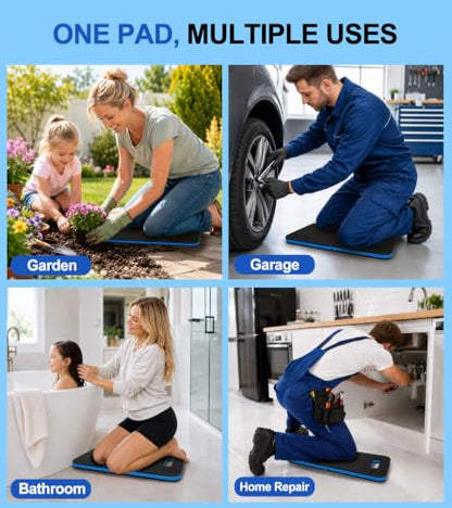 Foldable Extra Thick Kneeling pad, 1 Pack, Blue,20.4x11.8 in - color: Blue & Black