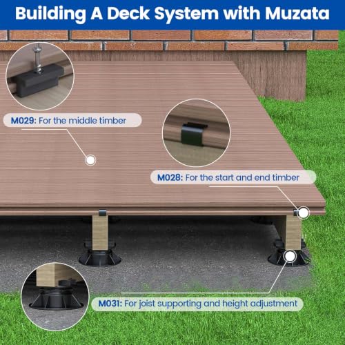 Muzata 500 Pack Hidden Deck Fasteners Universal Polypropylene Clips M029 - size: Hidden Fasteners