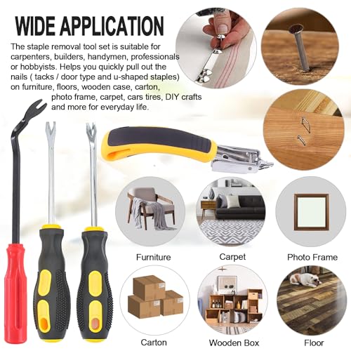 4Pcs Heavy Duty Staple Remover, Upholstery Staple Puller Tool
