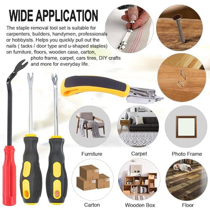 4Pcs Heavy Duty Staple Remover, Upholstery Staple Puller Tool