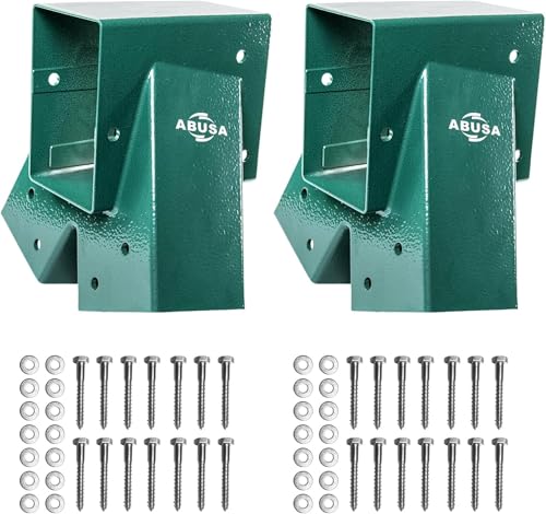 ABUSA Heavy Duty Swing Sets Brackets Including 2 Green A-Frame Swing Set Brackets 2 Green Swing Seats and 4 Greenn Swing Hangers for Playground Equipment Mounting Parts Hardware Included (G007) - color: G+g