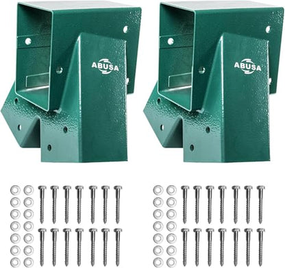 ABUSA Heavy Duty Swing Sets Brackets Including 2 Green A-Frame Swing Set Brackets 2 Green Swing Seats and 4 Greenn Swing Hangers for Playground Equipment Mounting Parts Hardware Included (G007) - color: G+g