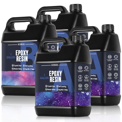 4Gallon Epoxy Resin Kit,Clear Resin No Yellowing No Bubble for Molds&Craft - size: 4Gallon