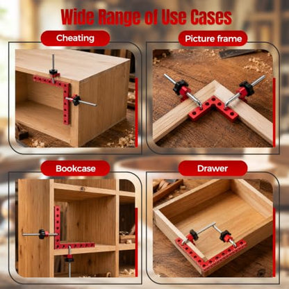 Corner Clamps for Woodworking - 8pc 90 Degree Clamp with Storage Box