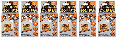 Gorilla Clear Glue, 1.75 ounce Bottle, Clear (Pack of 6)