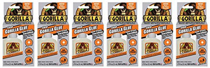Gorilla Clear Glue, 1.75 ounce Bottle, Clear (Pack of 6)