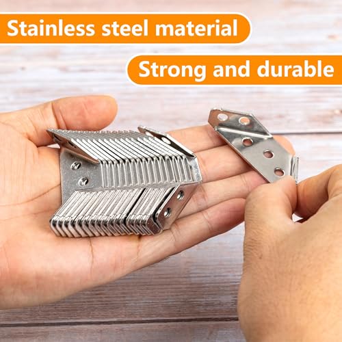 25 PCS Universal Stainless Steel Furniture Corner Connector Bracket