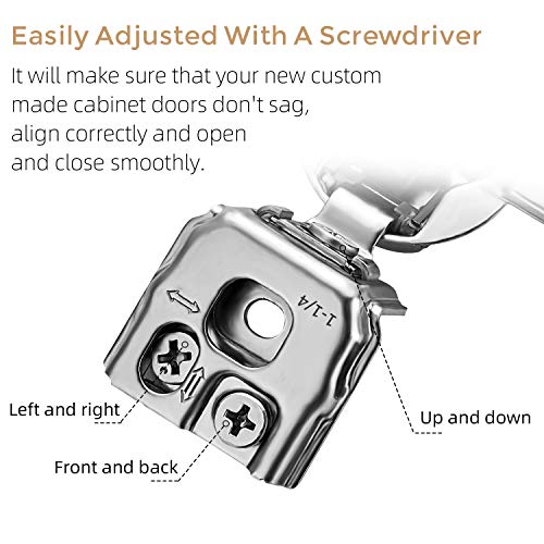 Soft Close Hinges for Kitchen Cabinet Hinges, 1-1/4 Inch Overlay, 2 Pack - size: 1-1/4 inch Overlay