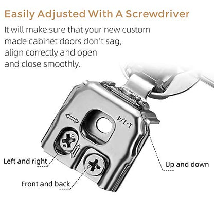 Soft Close Hinges for Kitchen Cabinet Hinges, 1-1/4 Inch Overlay, 2 Pack - size: 1-1/4 inch Overlay