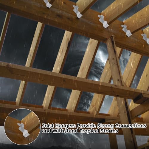 50 Pcs 2x4 Joist Hangers for Wood,18 Gauge Metal Face Mount Joist Hangers, Lu24 Joist Hangers Galvanized, Hurricane Ties for Rafter, Rafter Brackets 2x4 for Deck,Floor,Roof Overhang and Ceiling Joist - size: 50 Pcs 2x4 Joist Hanger, style: Silver